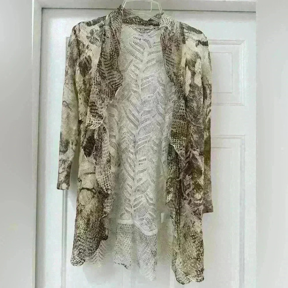 Alberto Malaki Crochet Neural Colored Cardigan High Quality Fabric‎ Size S - Picture 1 of 4